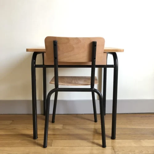 Bureau et chaise écolier vintage