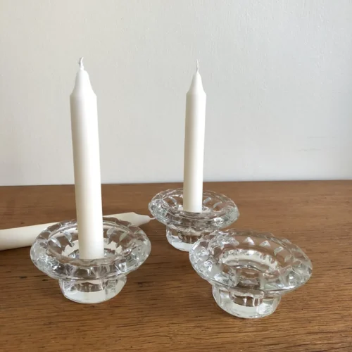 Bougeoirs en verre vintage
