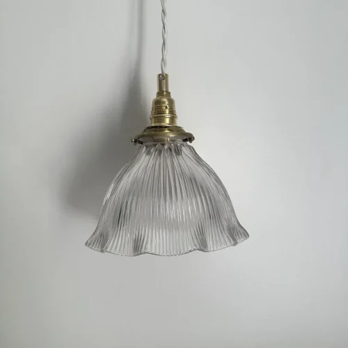 Suspension verre ancien holophane