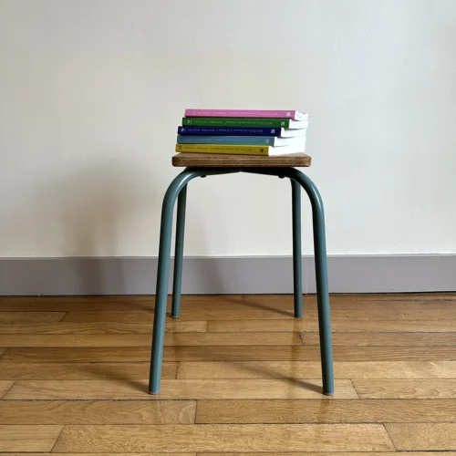 Tabouret d'atelier bois et métal