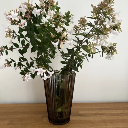 Vase vintage en verre brun