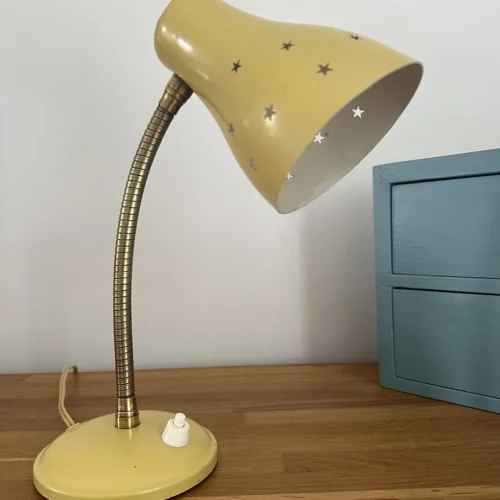 Lampe cocotte jaune vintage