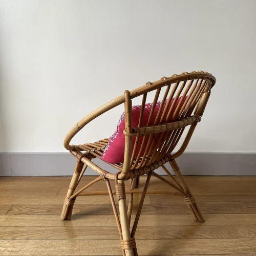 Fauteuil enfant vintage en rotin