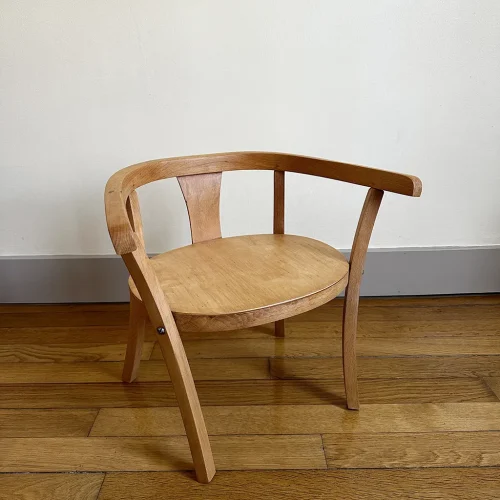 Fauteuil enfant vintage en bois courbé